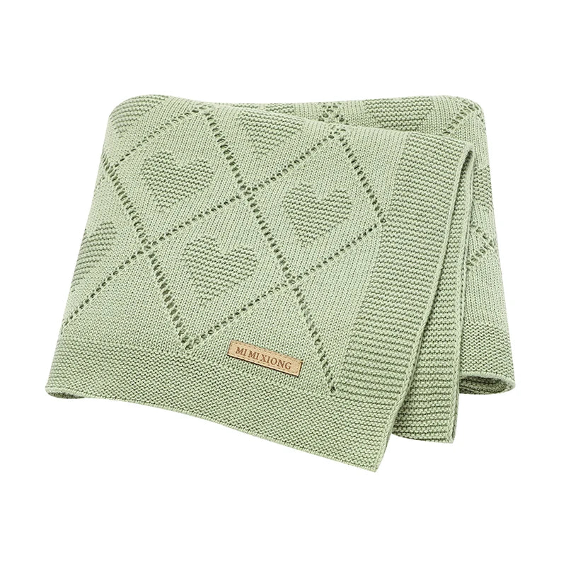 Copertina Neonato Multifunzione in Cotone 70 × 90 cm – Plaid in Maglia per Culla, Passeggino e Avvolgimento