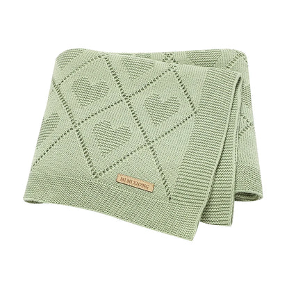 Copertina Neonato Multifunzione in Cotone 70 × 90 cm – Plaid in Maglia per Culla, Passeggino e Avvolgimento