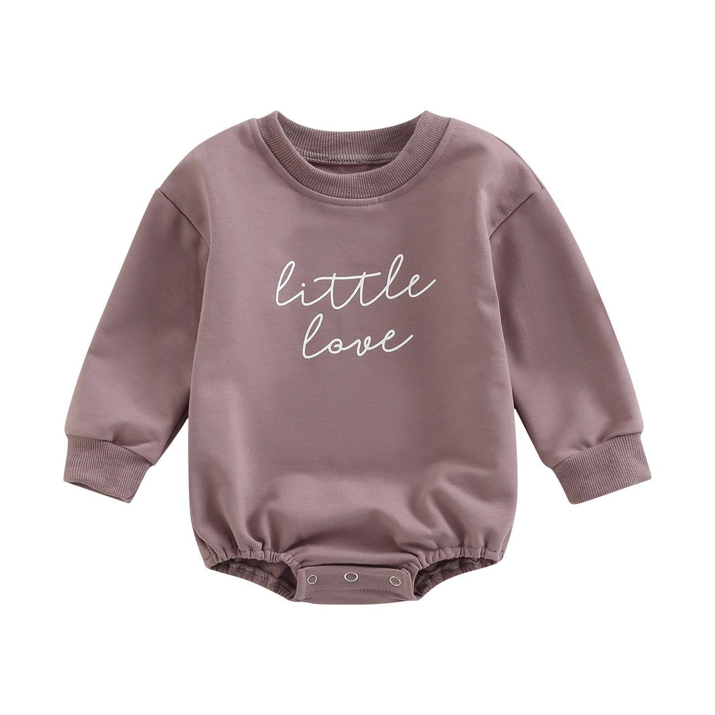 Body Felpato Neonato in Cotone "Little Love" a Maniche Lunghe | Unisex Autunno Primavera