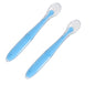Set 2 Cucchiaini Svezzamento Neonato in Silicone Morbido – Posate Prima Pappa con Manico Antiscivolo