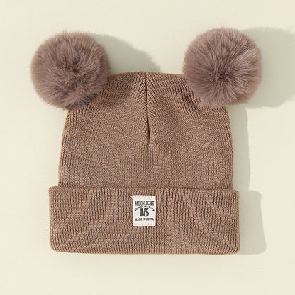 Cappello Invernale Lavorato a Maglia con Doppi Pompon per Neonati e Bambini | Caldo, Morbido e Unisex (6-24 Mesi)