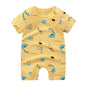 Pagliaccetto in Cotone per Neonato – Tutina a Maniche Corte con Stampe, Body Intero Unisex per Neonati