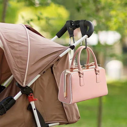 Set 2 Ganci Universali per Passeggino in Alluminio – Moschettoni per Borse e Organizer