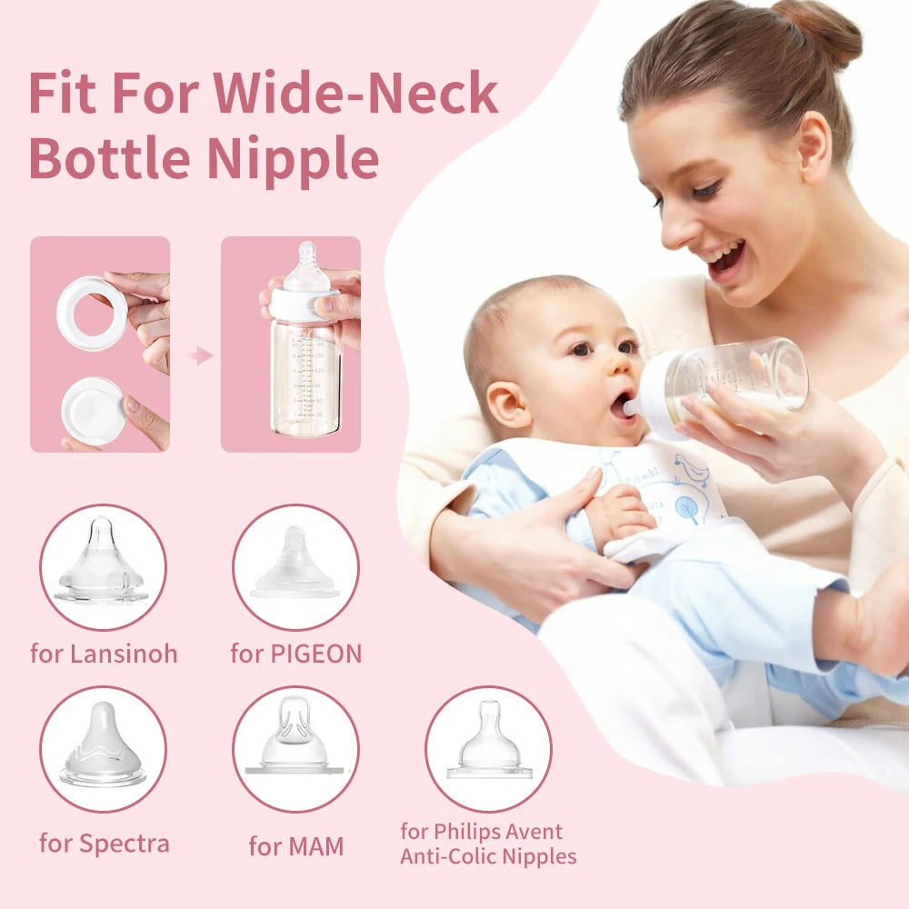 Bottiglie per Conservazione Latte Materno in Vetro 180 ml – Set da 2