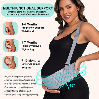 Fascia Premaman di Sostegno con Spalline Regolabili – Supporto Pancione e Zona Lombare