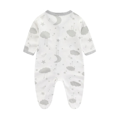 Tutina Intera Neonato 100% Cotone – Manica Lunga con Bottoni Frontali