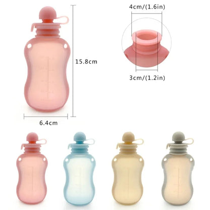 Biberon e Contenitore Multifunzione in Silicone 150 ml – Latte, Pappe e Frullati
