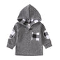 Felpa Leggera con Cappuccio Bambino 100% Cotone – Maglia a Maniche Lunghe con Dettagli a Quadri