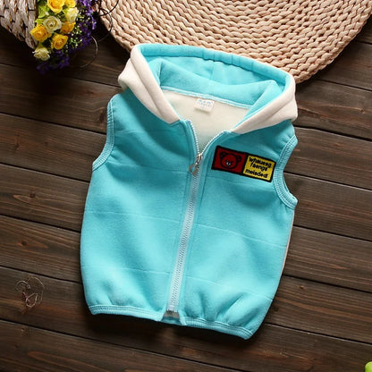 Completo Invernale Bambino e Bambina 3 Pezzi – Tuta con Felpa, Pantaloni e Gilet con Cappuccio e Orsetti