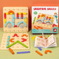 Gioco di Composizione in Legno per Bambini – Tavola con Pioli e Forme Colorate per Creare Figure e Lettere