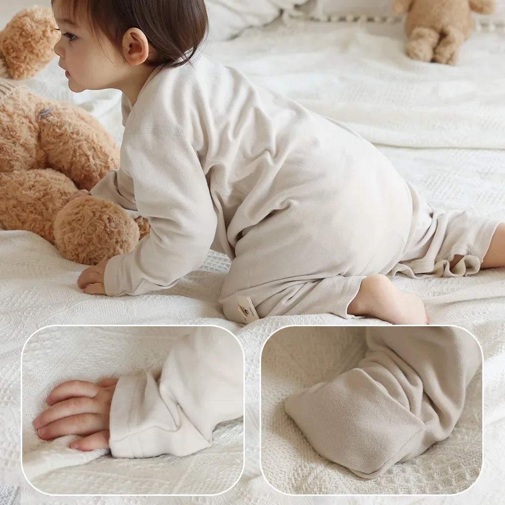 Pigiama Neonato 100% Cotone – Tutina Manica Lunga con Muffole Integrate e Bottoni Automatici