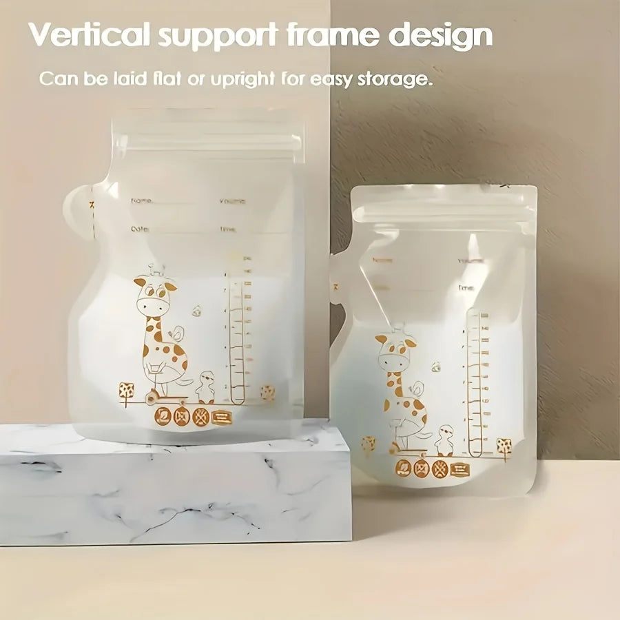 Sacche per Conservazione Latte Materno 250 ml – Contenitori con Doppia Chiusura Antiperdita Set da 30 e 60 pz