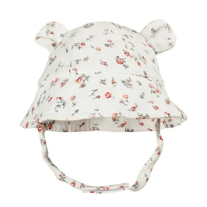 Cappello da Sole Neonato con Orecchie da Coniglietto in Cotone – Cappellino Estivo Regolabile 0-12 Mesi