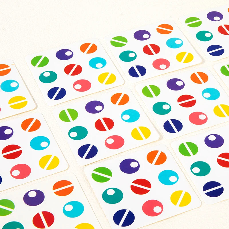 Puzzle in Legno per Bambini – Gioco di Abbinamento Colori e Simboli con Carte Modello