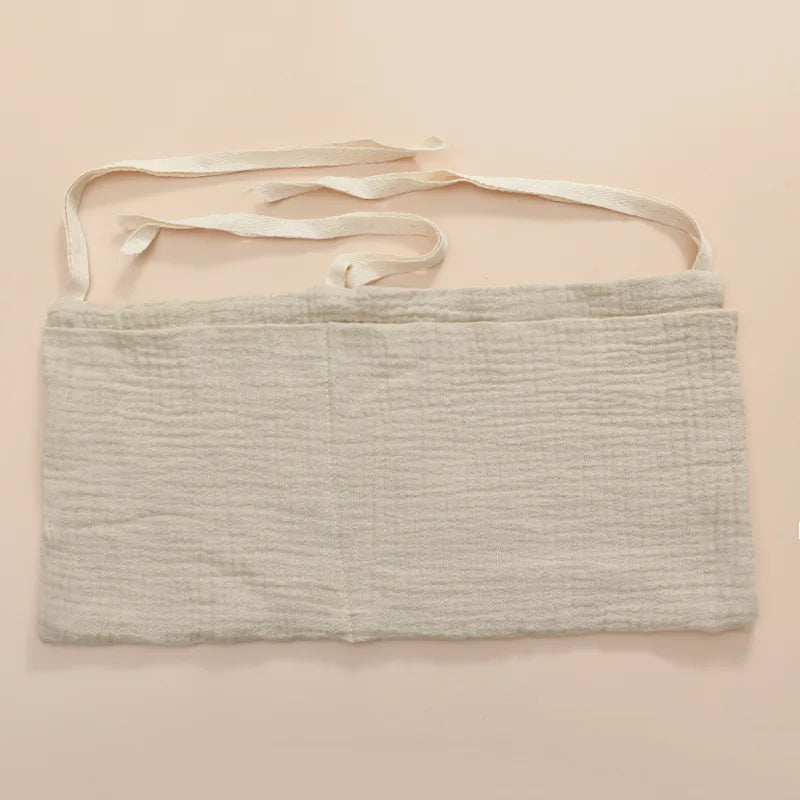 Organizer da Culla in Cotone – Porta Pannolini e Accessori Neonato con Doppia Tasca