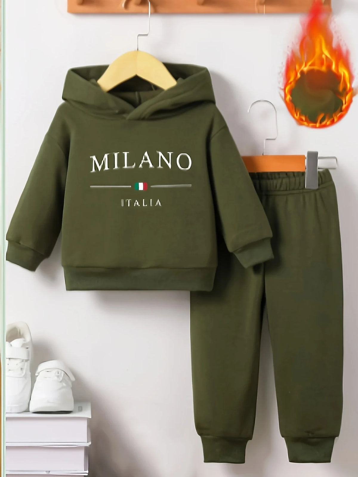 Tuta Neonato e Bambino con Interno Felpato – Completo Due Pezzi con Felpa con Cappuccio e Pantaloni