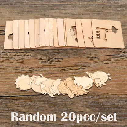 Stencil e Sagome in Legno da Colorare – Set Gioco di 20 Tessere per Disegnare e Ricalcare, Bambini 3+ Anni