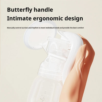Tiralatte Manuale Senza BPA con Biberon Incluso – Delicato, Ergonomico e Facile da Usare