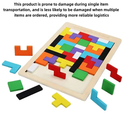 Puzzle Creativo in Legno con Forme Geometriche – Gioco Educativo di Logica e Composizione
