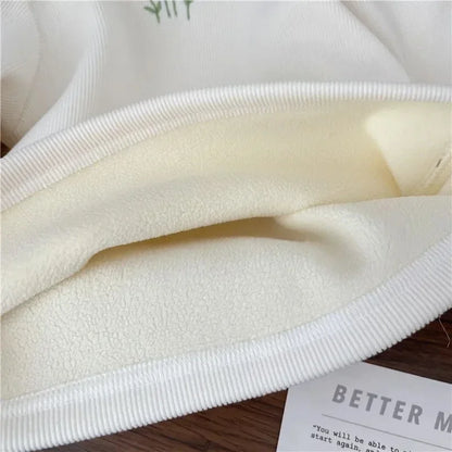 Maglia Felpata Bambina con Ricamo Floreale e Maniche a Sbuffo | 1-6 Anni