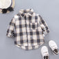 Camicia Bambino a Maniche Lunghe – Modelli a Quadri, Righe e Tinta Unita