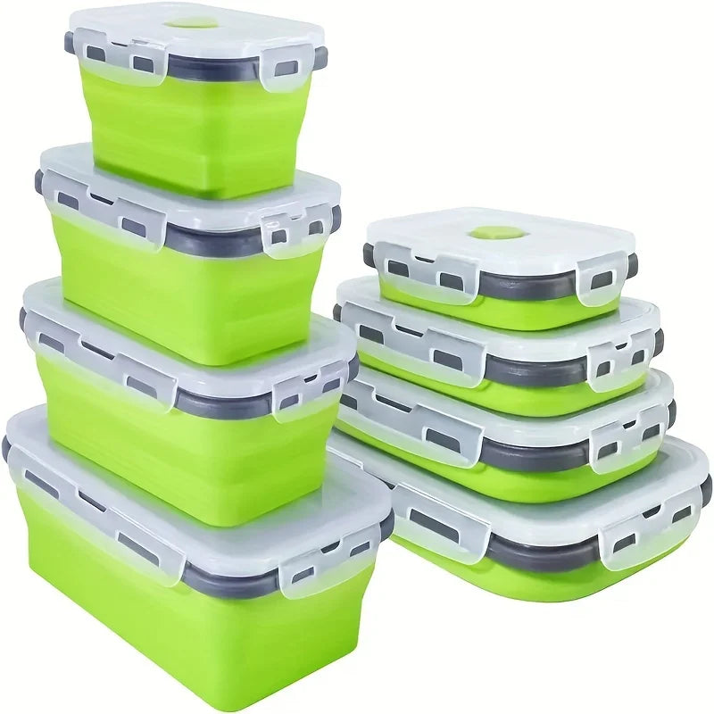 Contenitore Pappa Pieghevole in Silicone – Lunch Box Salvaspazio per Bambini e Mamme, Singolo o Set 4 Pezzi