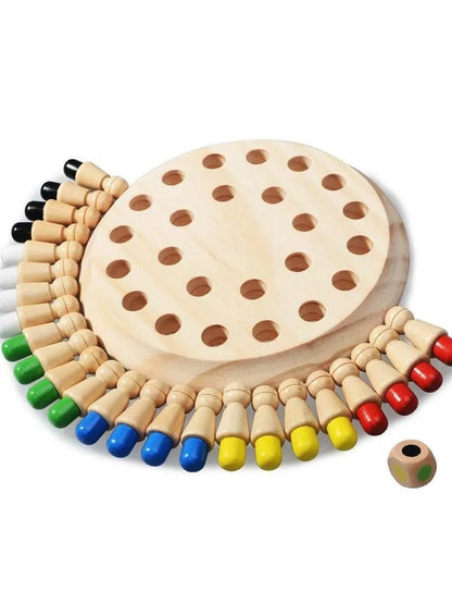 Gioco di Memoria in Legno con Colori e Dado – Gioco Educativo Cognitivo 4+ Anni