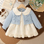 Completo Bambina con Abito e Cardigan in Maglia – Elegante Autunno Inverno 9-36 Mesi