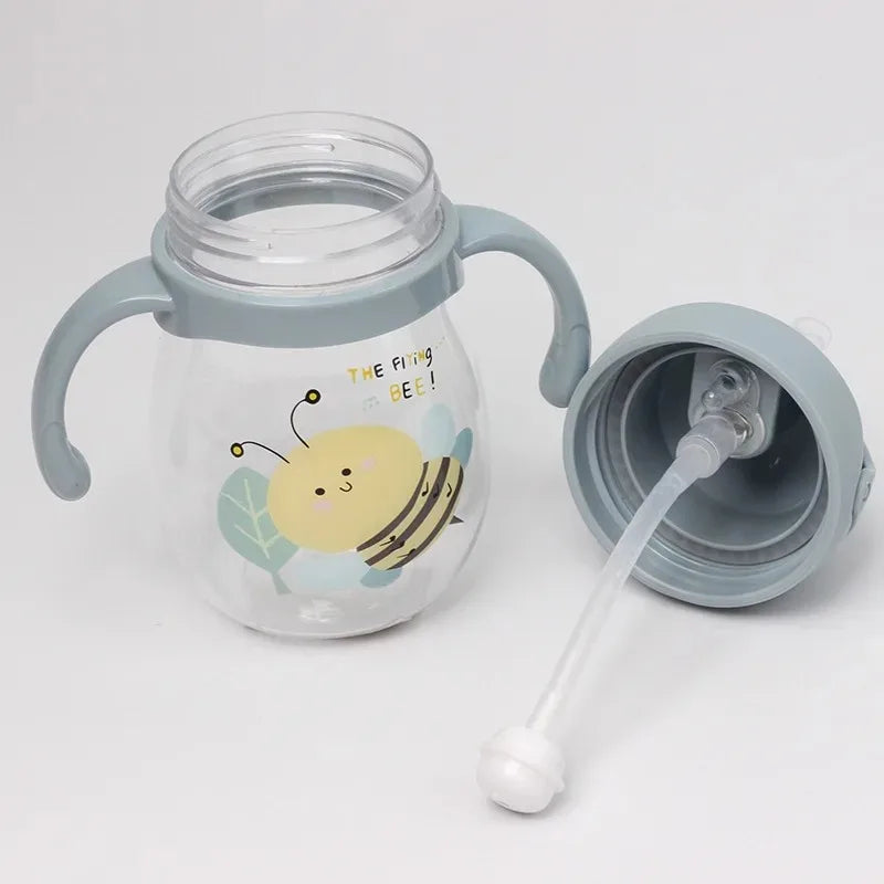 Bicchiere con Cannuccia Antigoccia per Bambini – 350 ml