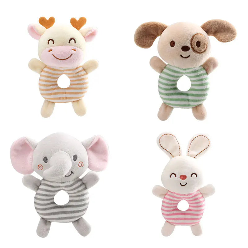 Sonaglio Peluche per Neonato con Anello da Afferrare – Gioco Sensoriale Morbido a Forma di Animale