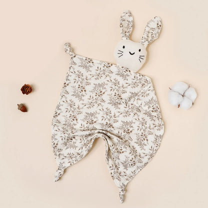 Copertina Doudou per Neonati in Mussola di Cotone – Coniglietto con Orecchie a Fantasia
