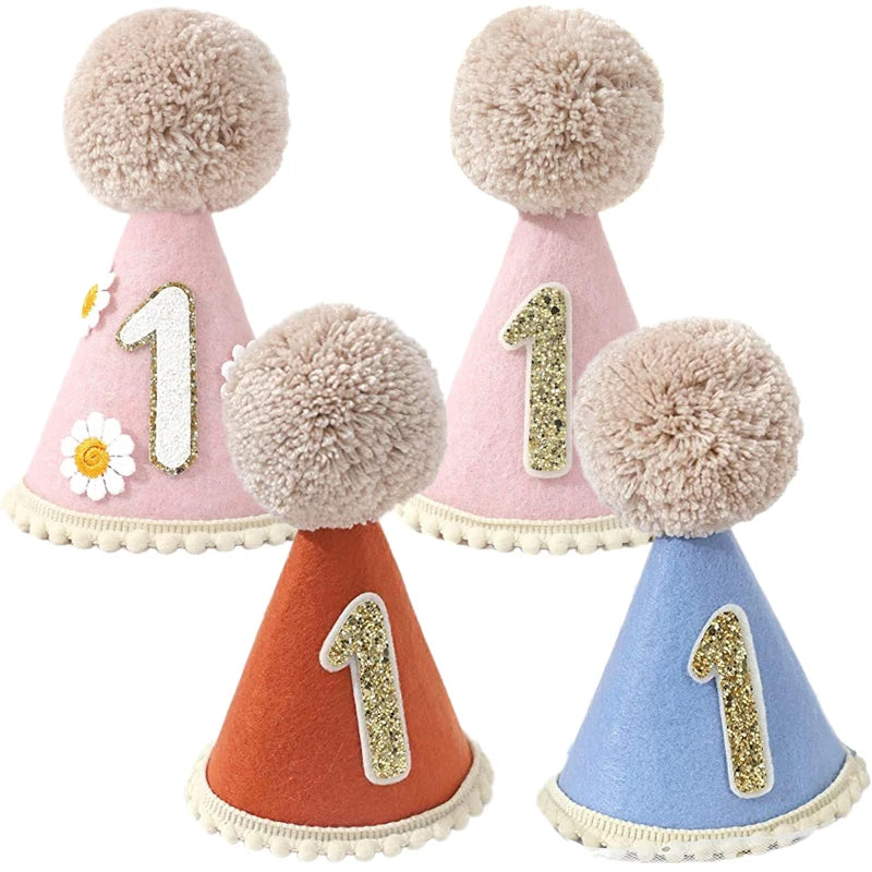 Cappellino Primo Compleanno con Pompon – Riutilizzabile per Festa e Servizi Fotografici
