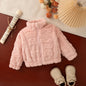 Giacca Invernale in Peluche per Neonata e Bambina – Cappotto in Pile con Zip e Cuoricini in Rilievo