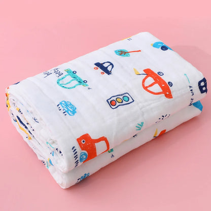Telo Bagnetto in Garza di Cotone 4 Strati 70×90 cm per Neonati e Bambini