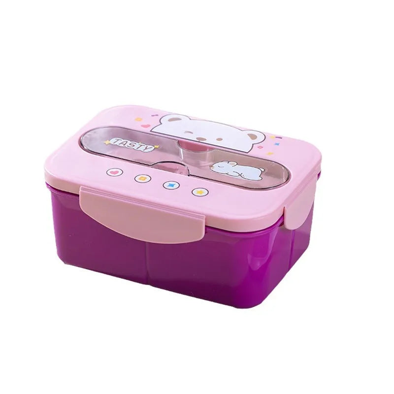 Portapranzo Bambini 1200 ml con Scomparti e Forchetta Integrata – Lunch Box con Chiusura Ermetica