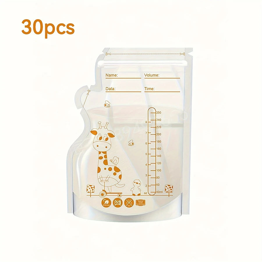 Sacche per Conservazione Latte Materno 250 ml – Contenitori con Doppia Chiusura Antiperdita Set da 30 e 60 pz