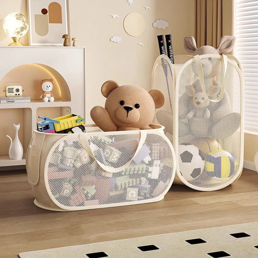 Cesto Organizer Porta Giochi e Peluche in Rete per Cameretta