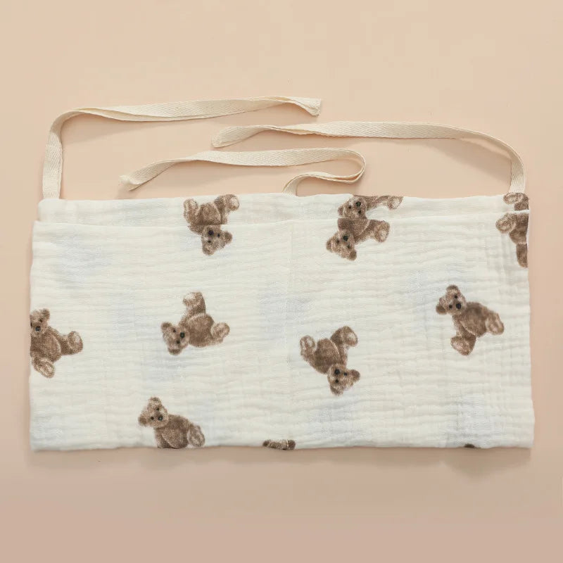 Organizer da Culla in Cotone – Porta Pannolini e Accessori Neonato con Doppia Tasca