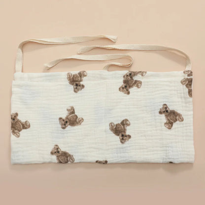 Organizer da Culla in Cotone – Porta Pannolini e Accessori Neonato con Doppia Tasca