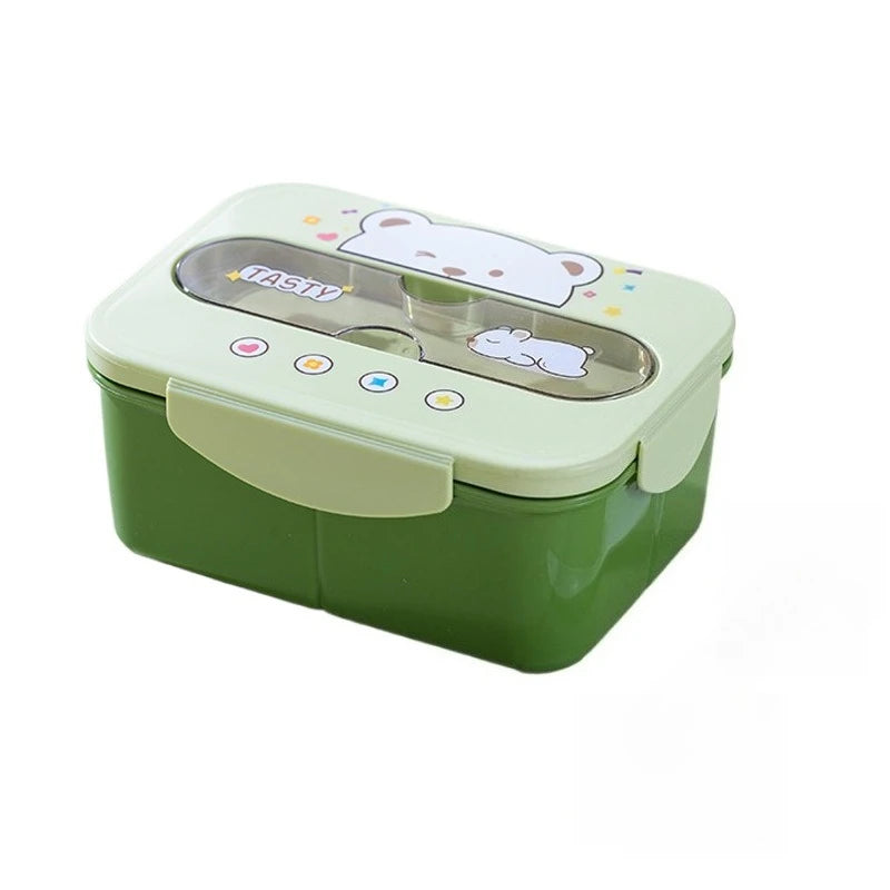 Portapranzo Bambini 1200 ml con Scomparti e Forchetta Integrata – Lunch Box con Chiusura Ermetica
