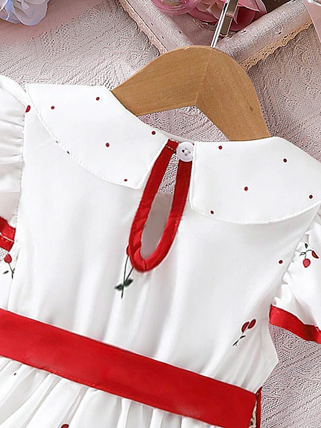 Abito Leggero da Bambina – Vestito con Fiocco e Colletto, 6 Mesi-3 Anni