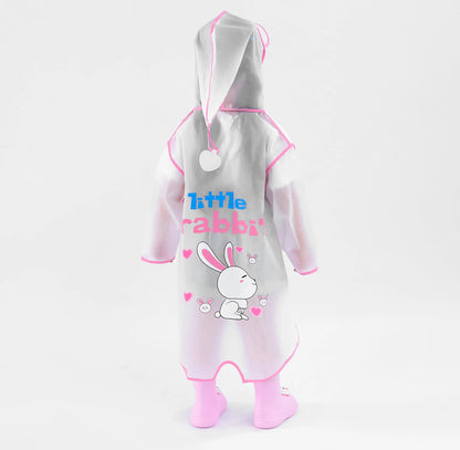 Impermeabile Bambini in PVC con Cappuccio e Visiera Trasparente – Giacca Antipioggia con Dettagli Riflettenti