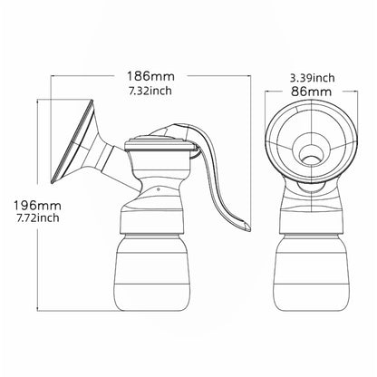 Tiralatte Manuale Senza BPA con Biberon Incluso – Delicato, Ergonomico e Facile da Usare