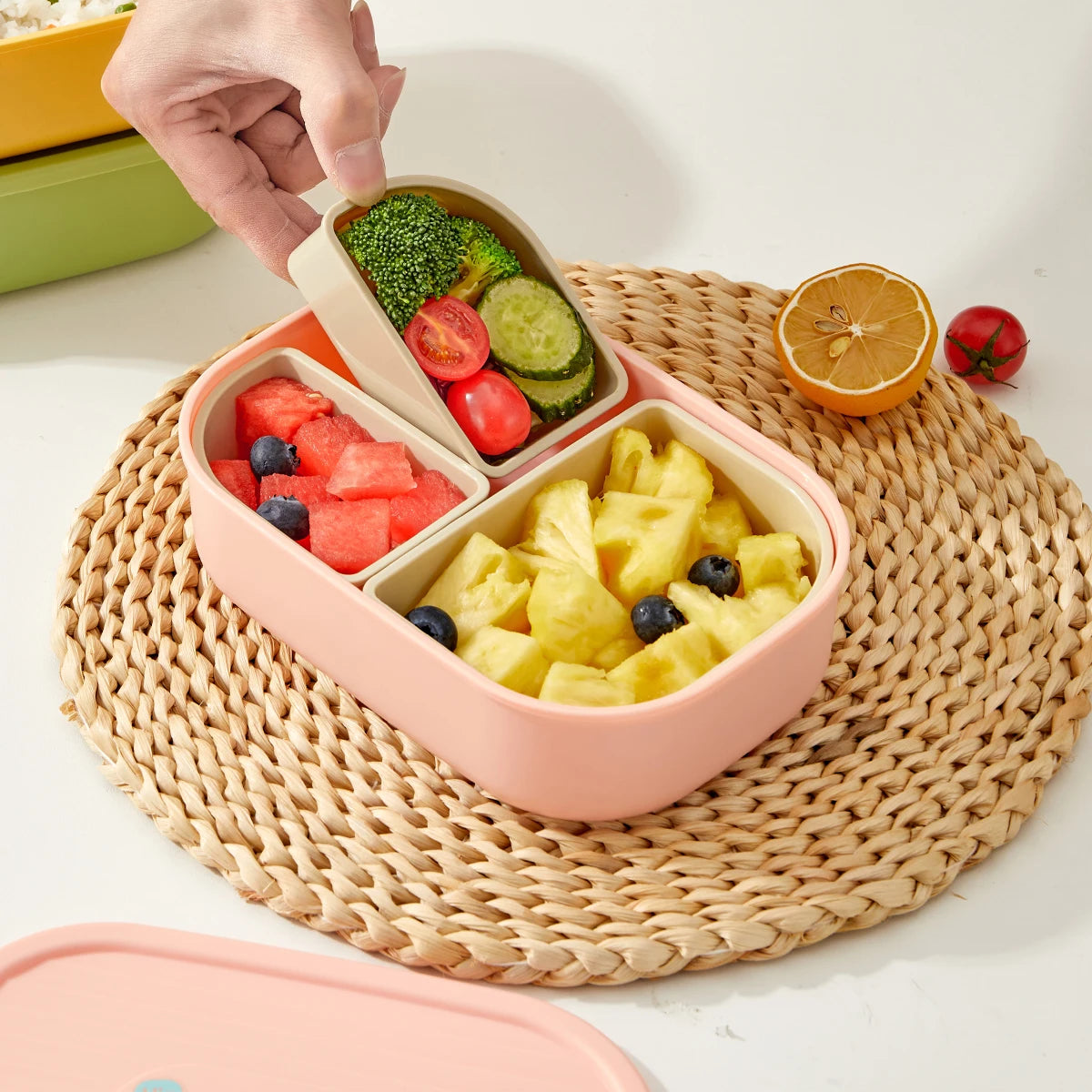 Lunch Box Bambini con 3 Scomparti Removibili – Portapranzo con Custodia Termica Opzionale