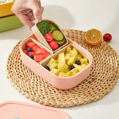 Lunch Box Bambini con 3 Scomparti Removibili – Portapranzo con Custodia Termica Opzionale