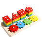Gioco a Incastro in Legno con Forme Impilabili e Ingranaggi – Tavola Educativa per Bambini 3+ Anni