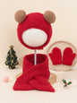 Set Invernale Neonato Effetto Teddy – Cappello Copriorecchie, Sciarpa e Guanti a Muffola