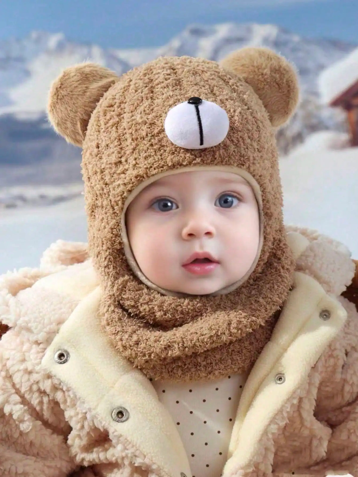 Passamontagna Invernale Bambino e Bambina – Cappello con Scaldacollo Integrato e Orecchie da Orsetto