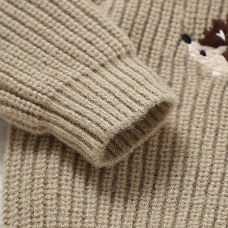 Maglioncino Neonato e Bambino in Morbida Maglia – Pullover a Maniche Lunghe con Bottoncini sulla Spalla