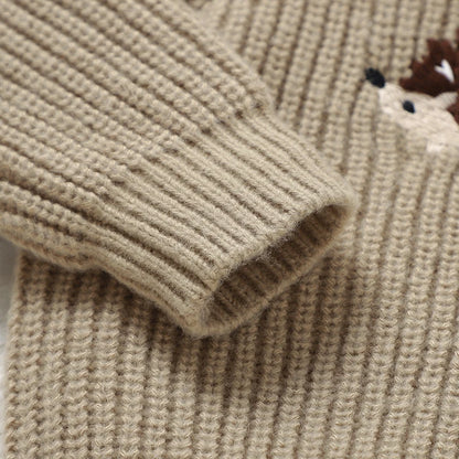 Maglioncino Neonato e Bambino in Morbida Maglia – Pullover a Maniche Lunghe con Bottoncini sulla Spalla